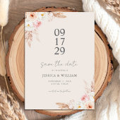 Minimalistische Boho-herfst bloemige bruiloft Save The Date