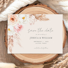Minimalistische Boho-herfst bloemige bruiloft Save The Date