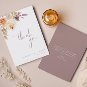 Minimalistische Boho Herfst Floral Vrijgezellenfee Bedankkaart