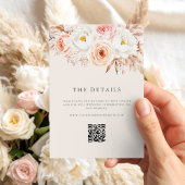 Minimalistische Boho Herfst Floral Wedding Informatiekaartje
