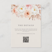 Minimalistische Boho Herfst Floral Wedding Informatiekaartje (Voorkant)