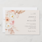 Minimalistische Boho Herfst Floral Wedding Kaart (Voorkant)