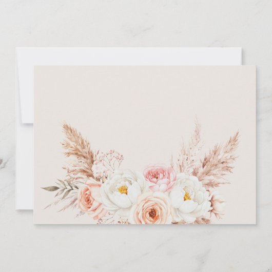 Minimalistische Boho Herfst Floral Wedding Kaart (Achterkant)