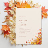Minimalistische Boho Herfst Floral Wedding Kaart