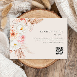 Minimalistische Boho Herfst Floral Wedding RSVP Kaartje