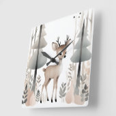 Minimalistische Boho Herten in Bossen kwekerij Kin Vierkante Klok (Hoek)