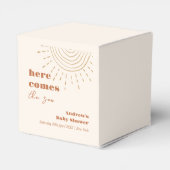 Minimalistische Boho hier komt het Son Baby shower Bedankdoosjes (Achterkant)