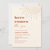 Minimalistische Boho hier komt het Son Baby shower Kaart (Voorkant)