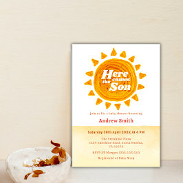 Minimalistische Boho hier komt het Son Baby shower Kaart