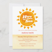 Minimalistische Boho hier komt het Son Baby shower Kaart (Voorkant)