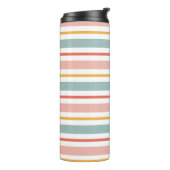 Minimalistische Boho Horizontale Lijnen Zachte Aar Thermosbeker (Gedraaid links)