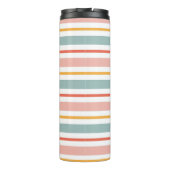 Minimalistische Boho Horizontale Lijnen Zachte Aar Thermosbeker (Achterkant)
