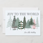 Minimalistische Boho Joy to the World Holiday Kaar Feestdagenkaart (Voorkant)
