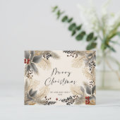 Minimalistische Boho Kerst Groet Vakantie Briefkaart (Staand voorkant)