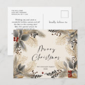 Minimalistische Boho Kerst Groet Vakantie Briefkaart (Voorkant / Achterkant)