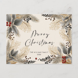 Minimalistische Boho Kerst Groet Vakantie Briefkaart