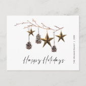 Minimalistische Boho kerstgroet vakantie Briefkaart (Voorkant)