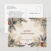 Minimalistische Boho kerstgroet vakantie Briefkaart (Voorkant / Achterkant)