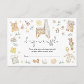 Minimalistische Boho kwekerij Baby Wieg Luier Raff Informatiekaartje (Voorkant)