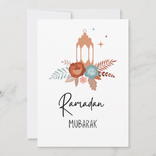 Minimalistische Boho Lantern Ramadan Kaart (Voorkant)