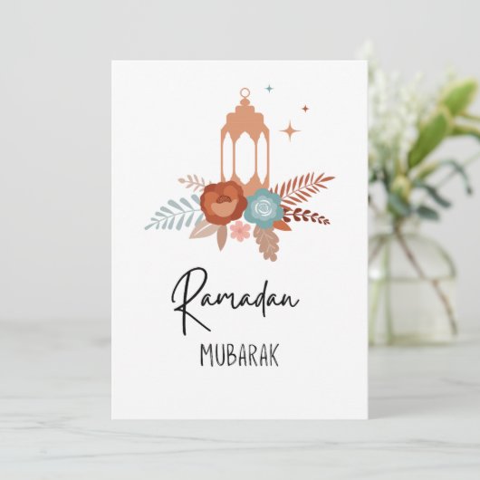 Minimalistische Boho Lantern Ramadan Kaart (Staand voorkant)