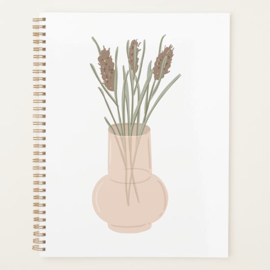 Minimalistische Boho Lavendel in glazen vaas Planner (Voorkant)