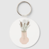 Minimalistische Boho Lavendel in glazen vaas Sleutelhanger (Achterkant)