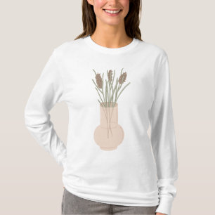 Minimalistische Boho Lavendel in glazen vaas T-shirt