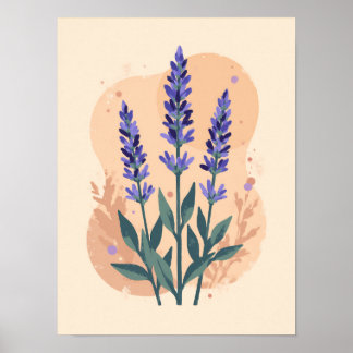 Minimalistische Boho Lavender Springs Abstracte mu Poster