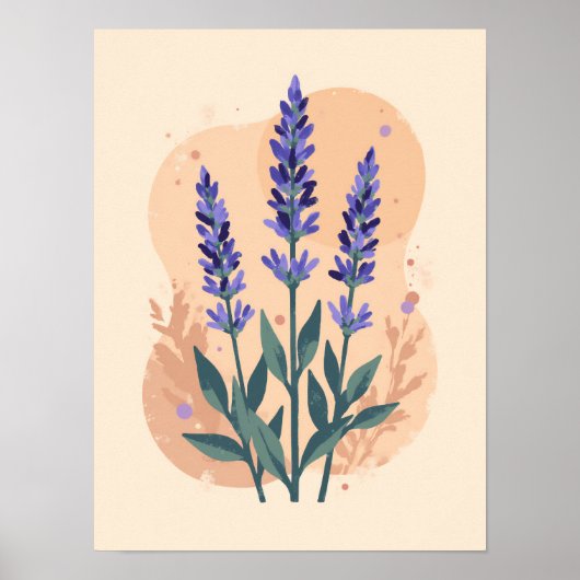 Minimalistische Boho Lavender Springs Abstracte mu Poster (Voorkant)
