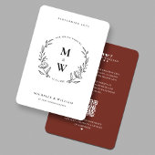 Minimalistische Boho Lente Monogram Terracotta Bru Kaart