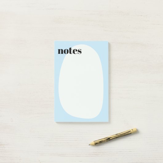 Minimalistische Boho Light Blue Bold Post-it® Notes (Op bureau)