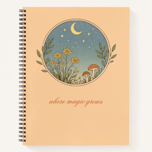 Minimalistische Boho Maan Ontwerp Notitieboek (Voorkant)