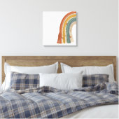 Minimalistische Boho Macramé Regenboog Canvas Afdruk (Insitu (Slaapkamer))