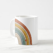 Minimalistische Boho Macramé Regenboog Koffiemok (Voorkant links)