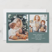 Minimalistische Boho / Merry Christmas Multi Foto Feestdagenkaart (Achterkant)