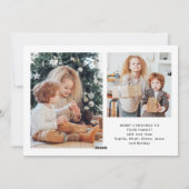 Minimalistische Boho / Merry Christmas Multi Foto Feestdagenkaart (Achterkant)