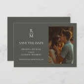 Minimalistische Boho Monogram Foto Opslaan van de  (Voorkant / Achterkant)