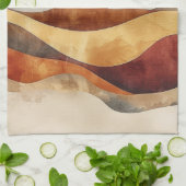 Minimalistische Boho Natuur - Warm Earth Tones Theedoek (Gevouwen)