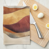Minimalistische Boho Natuur - Warm Earth Tones Theedoek (Quarter Fold)