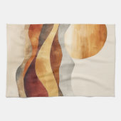 Minimalistische Boho Natuur - Warm Earth Tones Theedoek (Horizontaal)