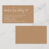 Minimalistische Boho Neutrale Hallo Baby boeken vo Informatiekaartje (Voorkant / Achterkant)