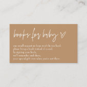 Minimalistische Boho Neutrale Hallo Baby boeken vo Informatiekaartje (Voorkant)