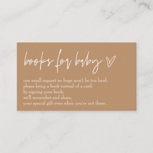 Minimalistische Boho Neutrale Hallo Baby boeken vo Informatiekaartje (Voorkant)