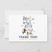 Minimalistische Boho nieuwe baby douche waslijn jo Bedankkaart (Voorkant)