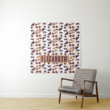 Minimalistische Boho Paarse & Gouden Abstracte Aan