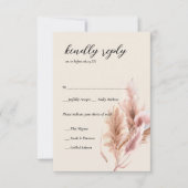Minimalistische boho pampas gras RSVP kaarten Kaartje (Voorkant)