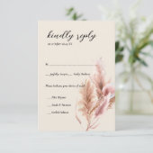 Minimalistische boho pampas gras RSVP kaarten Kaartje (Staand voorkant)
