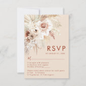 Minimalistische Boho Pampas Grass RSVP-kaart RSVP Kaartje (Voorkant)