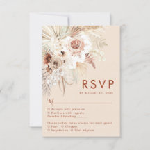Minimalistische Boho Pampas Grass RSVP-kaart